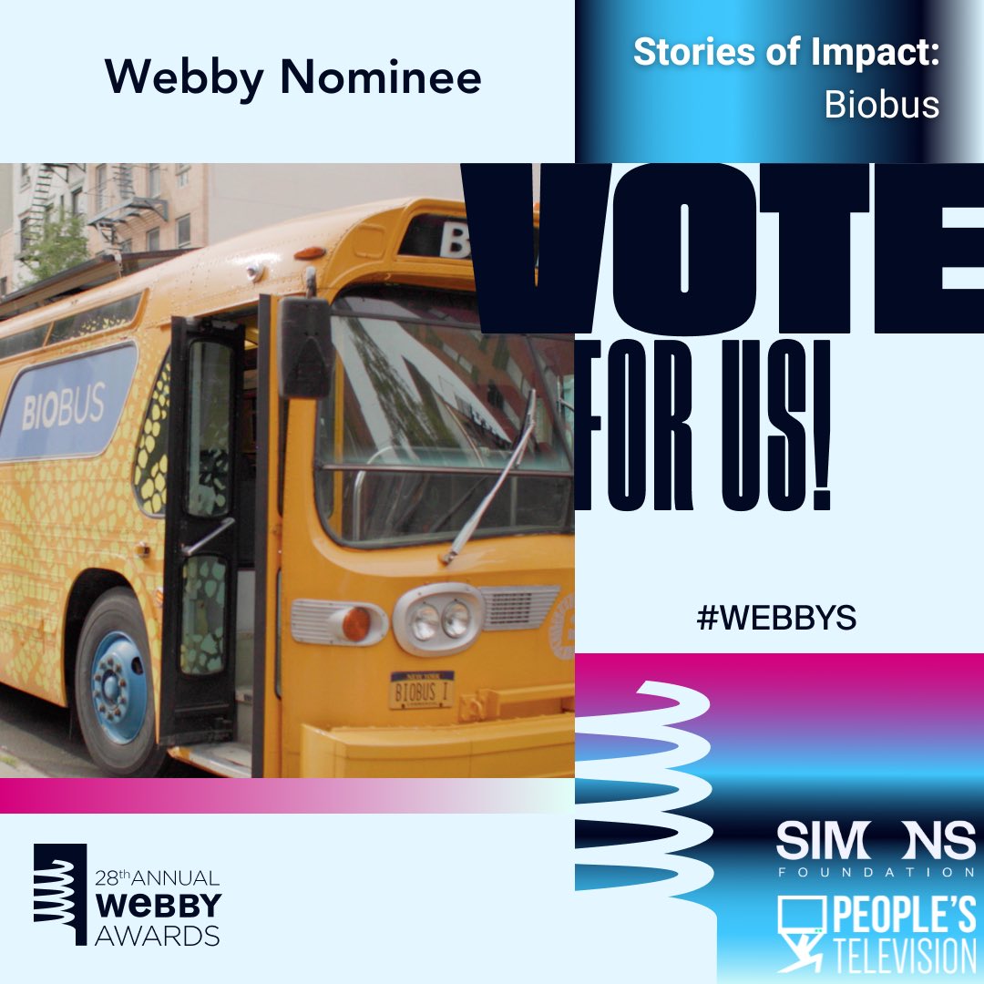 The documentary series we’re featured in “Stories of Impact” by @SimonsFdn @ScienceSandbox and @peoplesTV has been nominated for Webby! Watch the video featuring Junior Scientist (now alum!) Jaylene and vote here: bit.ly/4cUmr3i