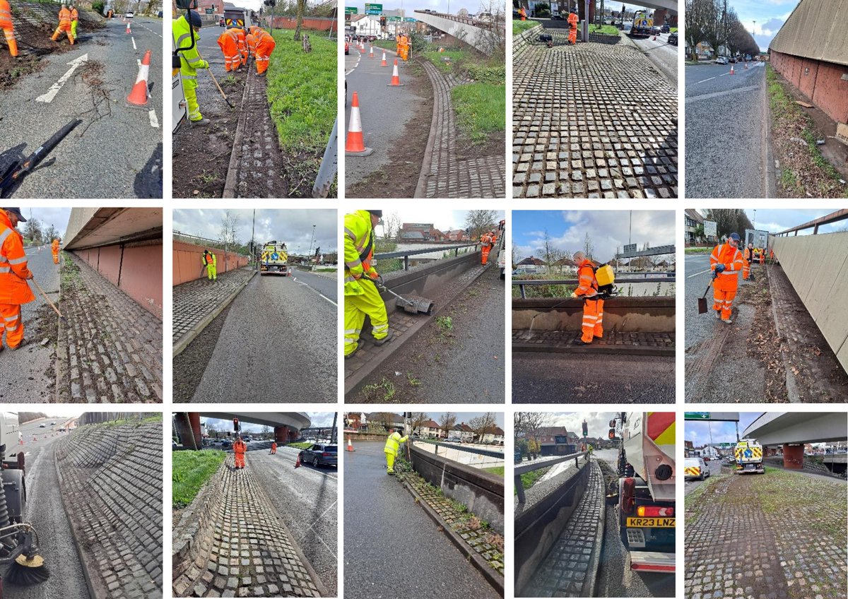 #WeedManagementUpdate A few shots of the team in action carrying out scuffing, de-weeding & moss removal at the Rocket junctions! 🌱