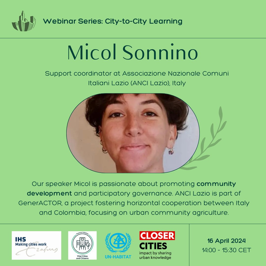 Join us tomorrow for our #webinar on city-to-city learning! We will explore how cities learn from and with each other about climate change policy. Are you interested in learning more about #climatechange and #sustainableurbandevelopment? 
Register here🔗ihs.nl/en/events/city…