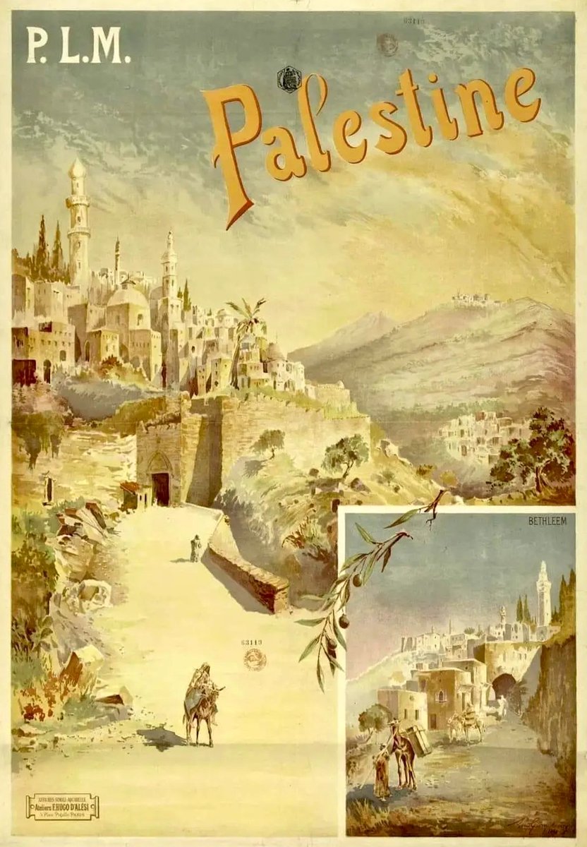 A poster made in 1898 by the French promoting tourism in Palestine 🇵🇸