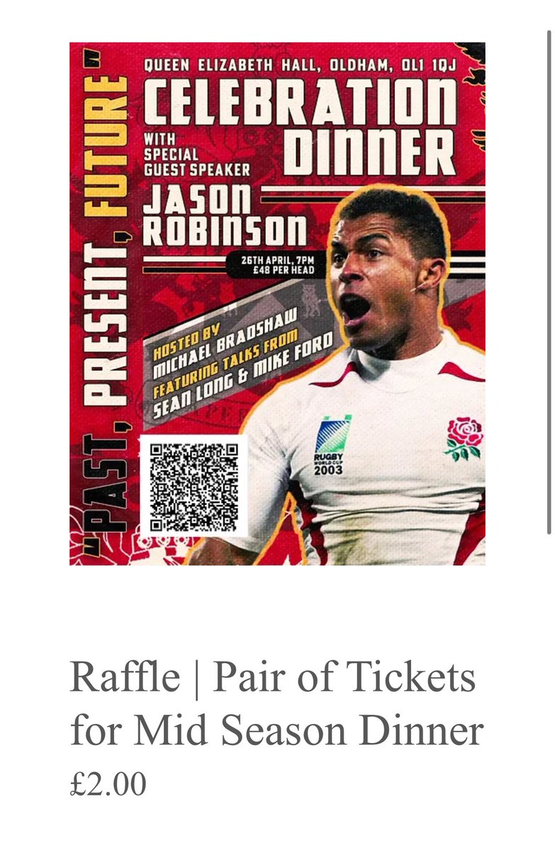 𝐑𝐚𝐟𝐟𝐥𝐞 | 𝐌𝐢𝐝 𝐒𝐞𝐚𝐬𝐨𝐧 𝐃𝐢𝐧𝐧𝐞𝐫 𝟐𝟎𝟐𝟒 We have 2 tickets to the @Roughyeds Mid Season dinner with @JasonRobinson. These 2 seats will be on @Mike7Ford table. £2 per raffle ticket to win the pair. yedsgroup.com/product-page/r… facebook.com/share/p/AKLPQb… 🔴⚪️