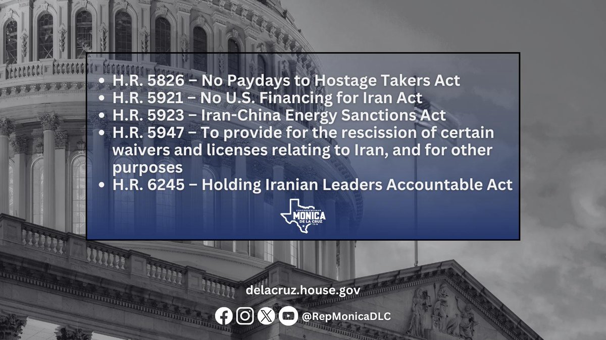 On the House floor this week are several bills of which I am a co-sponsor. These bills hold terrorists and rogue nations like Iran and Hamas accountable for actions that harm its neighbors like Israel. America must speak through strength instead of appeasement. I will vote for…