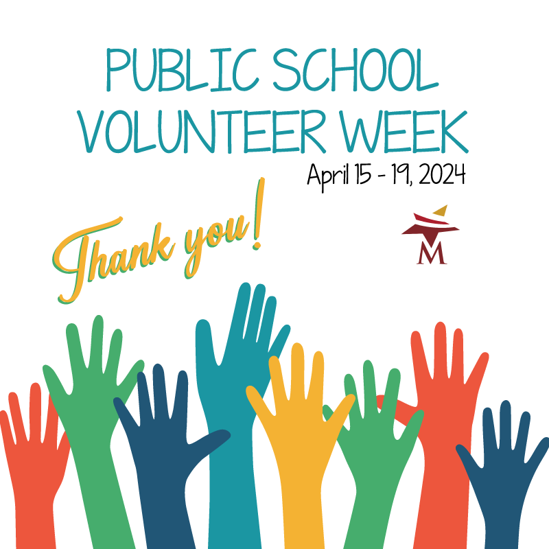 This week we celebrate all of our volunteers and the time and dedication that they give to our students and schools. Thank you for helping make a difference!