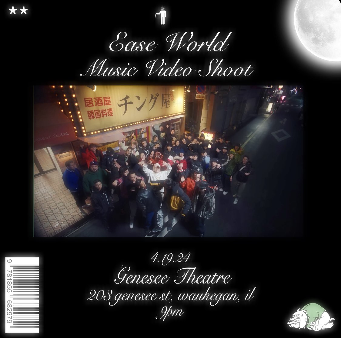 easeworld's tweet photo. SHOOTING A VIDEO FRIDAY NIGHT
DOWNTOWN WAUKEGAN IN FRONT OF GENESEE THEATRE. EVERYONE IS INVITED. 9 PM. BRING UR FRIENDS. 

TEAM TOMODACHI! 🇯🇵🔊🛰️🖖🏽®️ https://t.co/LYBUMd1j1c