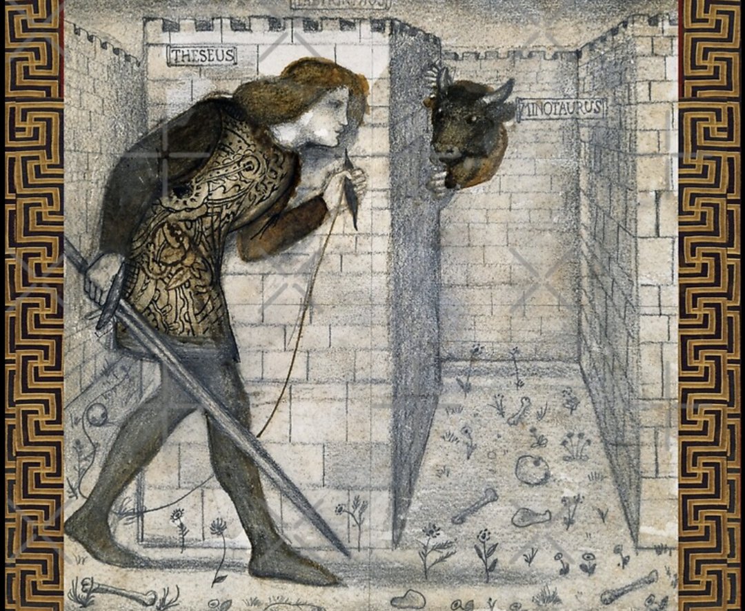 After killing the Minotaur, Theseus escaped from the labyrinth by means of a ball of thread - once called a clew - given by Ariadne. In English the word clew later became clue, the hint which guides us through the darkness of mystery into the light of knowledge. #MythologyMonday