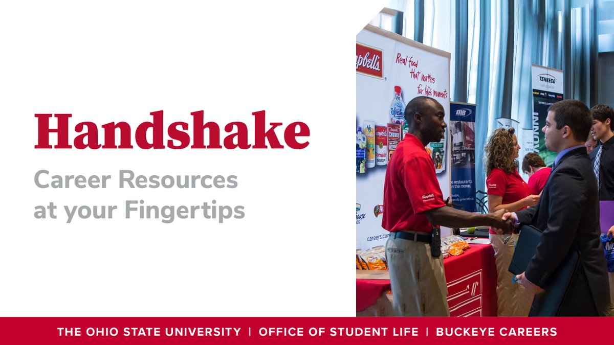 Handshake provides career resources at your fingertips! 🤝Get personalized career recommendations 🤝Explore full or part-time jobs, on-campus jobs, internships, co-ops and more from across the world handshake.osu.edu