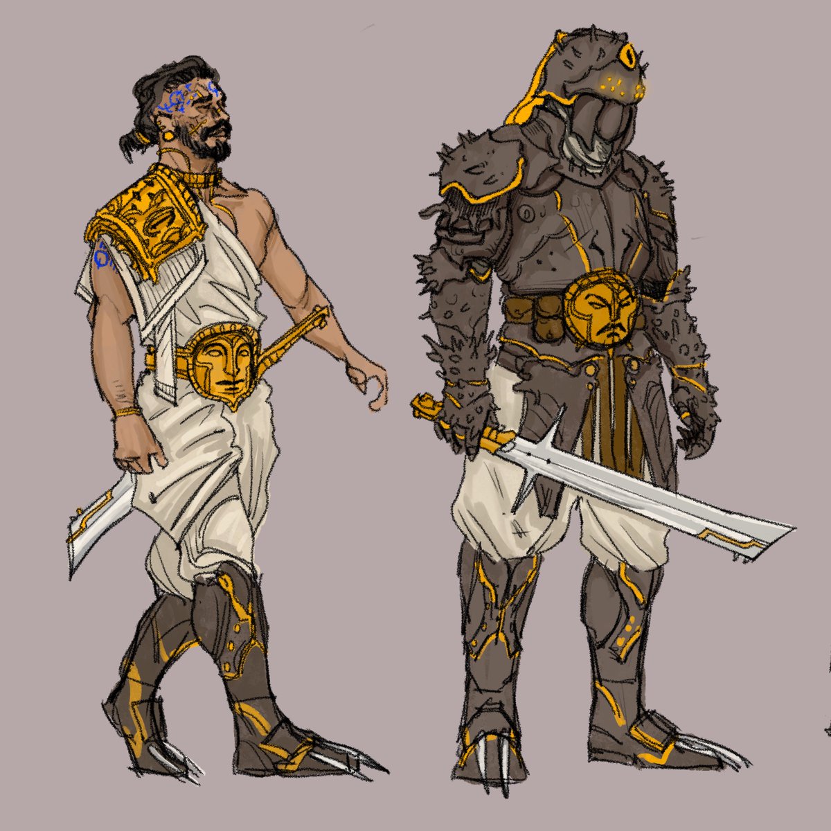 Dune designs: imperial sardaukar in casual attire and combat armor.