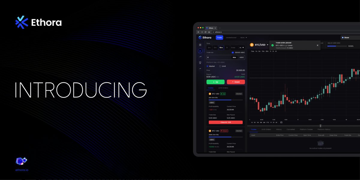 Introducing Ethora: Your Path to Trading Freedom. 🚀 

Learn how we're revolutionizing options trading with cutting-edge technology and decentralized principles. 

ethora.io 👈

#Ethora
