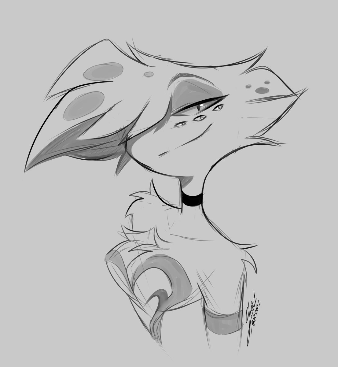 HC4Art's tweet photo. Sketchy sketch 
Warm up ♡

#HazbinHotel #OverlordAngelDust https://t.co/bf21BOOzcT