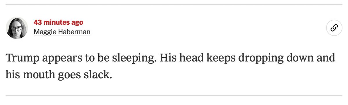 Breaking: Trump has fallen asleep at his own trial per @nytimes OTOH can you blame him? They were reading his tweets and posts