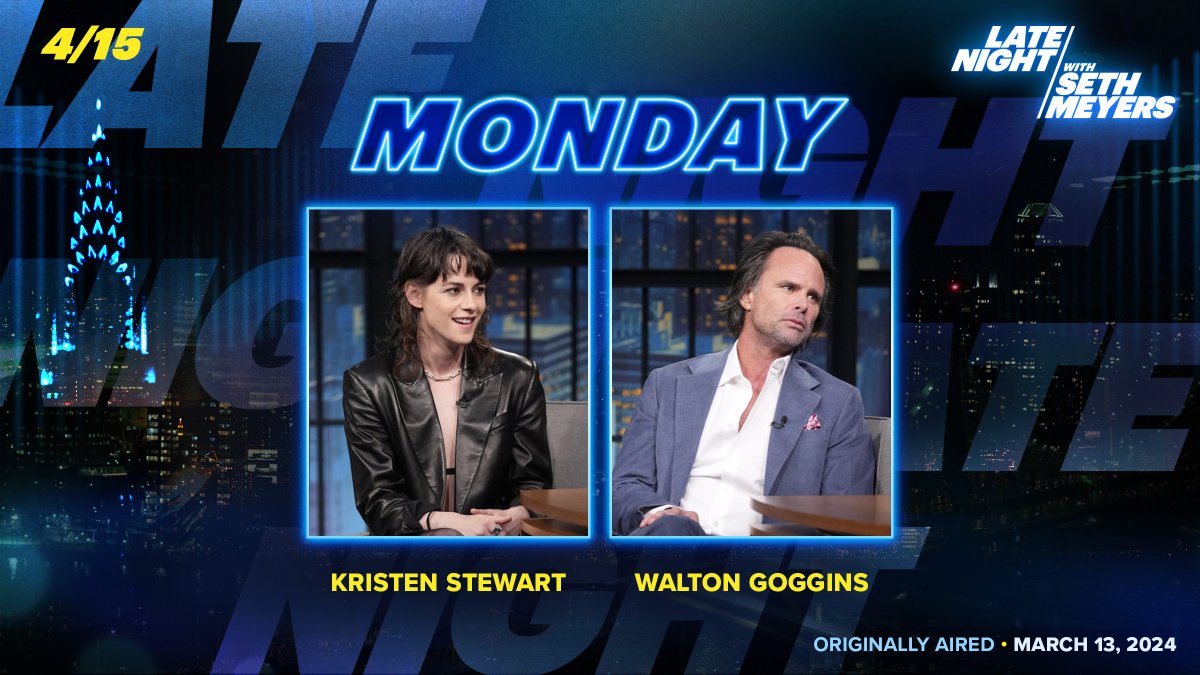 TONIGHT! Kristen Stewart and Walton Goggins stop by Studio 8G.