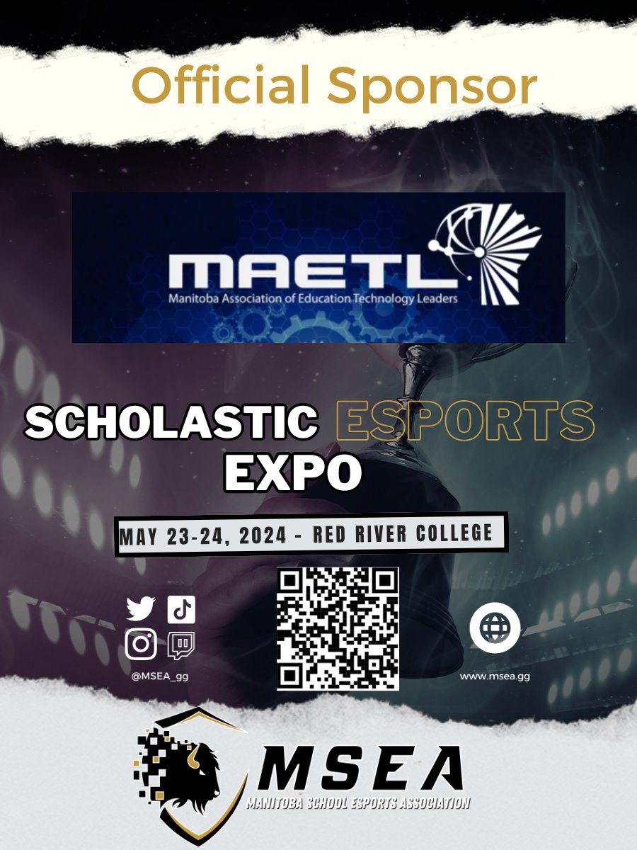 The #MSEA_gg is the showcase #EsportsEDU event of the year in Manitoba. Thank you so much to our sponsors. @ValleyFiberLTD and @_MAETL. This event isn't possible without your amazing support. If you are interested in becoming a sponsor reach out here or email media@msea.gg
