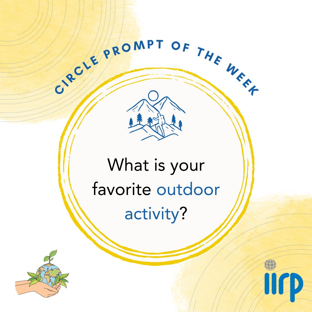 All new circle prompt!🏕️ 🤸 

Please like, comment, and share!

#IIRP #EarthMonth #RestorativePractices #ProactiveCircles #Listening #BuildingCommunity