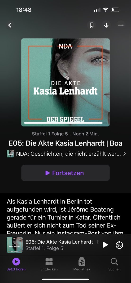 Hört Euch bitte unbedingt den Spiegel Podcast NDA die Akte Kasia Lenhardt an. Gebt Kasia eine Stimme.