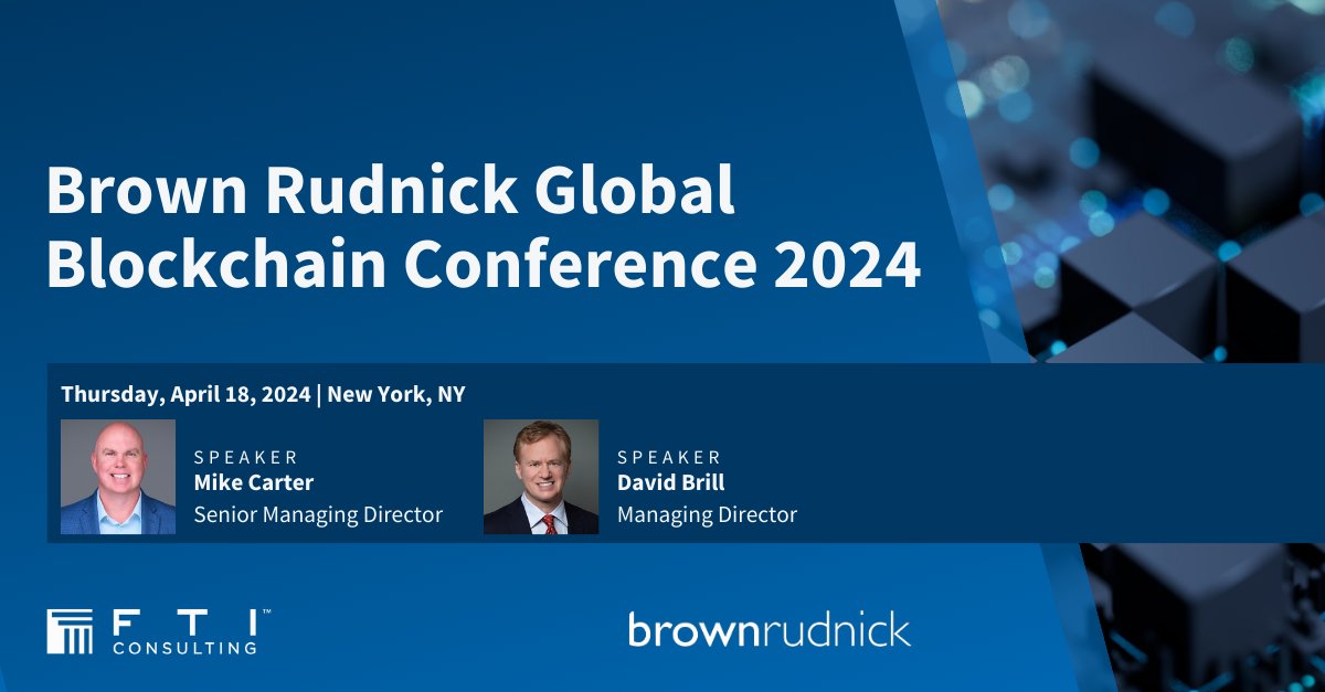 @FTITech is thrilled to sponsor the 2nd Annual @BrownRudnickLLP Global Blockchain Conference on Thursday, April 18th in New York. Register now for discussions on the outlook, trends, challenges & opportunities for the blockchain and crypto-asset industry. bit.ly/3PFEX5H