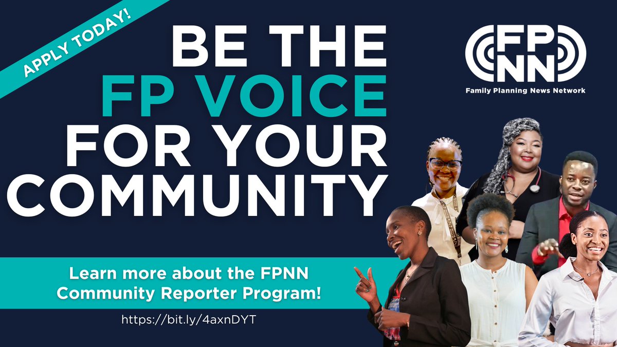 Be the #FamilyPlanning voice for your community! Applications for the Family Planning News Network (#FPNN) Community Reporting Program for communication staff, bloggers, influencers, & multimedia content creators are now open. Check it out here 👇 bit.ly/4axnDYT