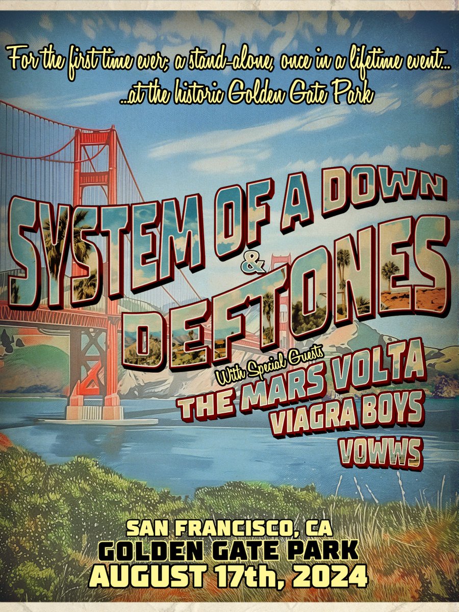 System of a Down and Deftones just announced they are coming together to rock Golden Gate Park and we have a chance for you to win tickets. Just listen to Myki in Middays to snag the keyword and enter it online at krxq.net for a chance to win!