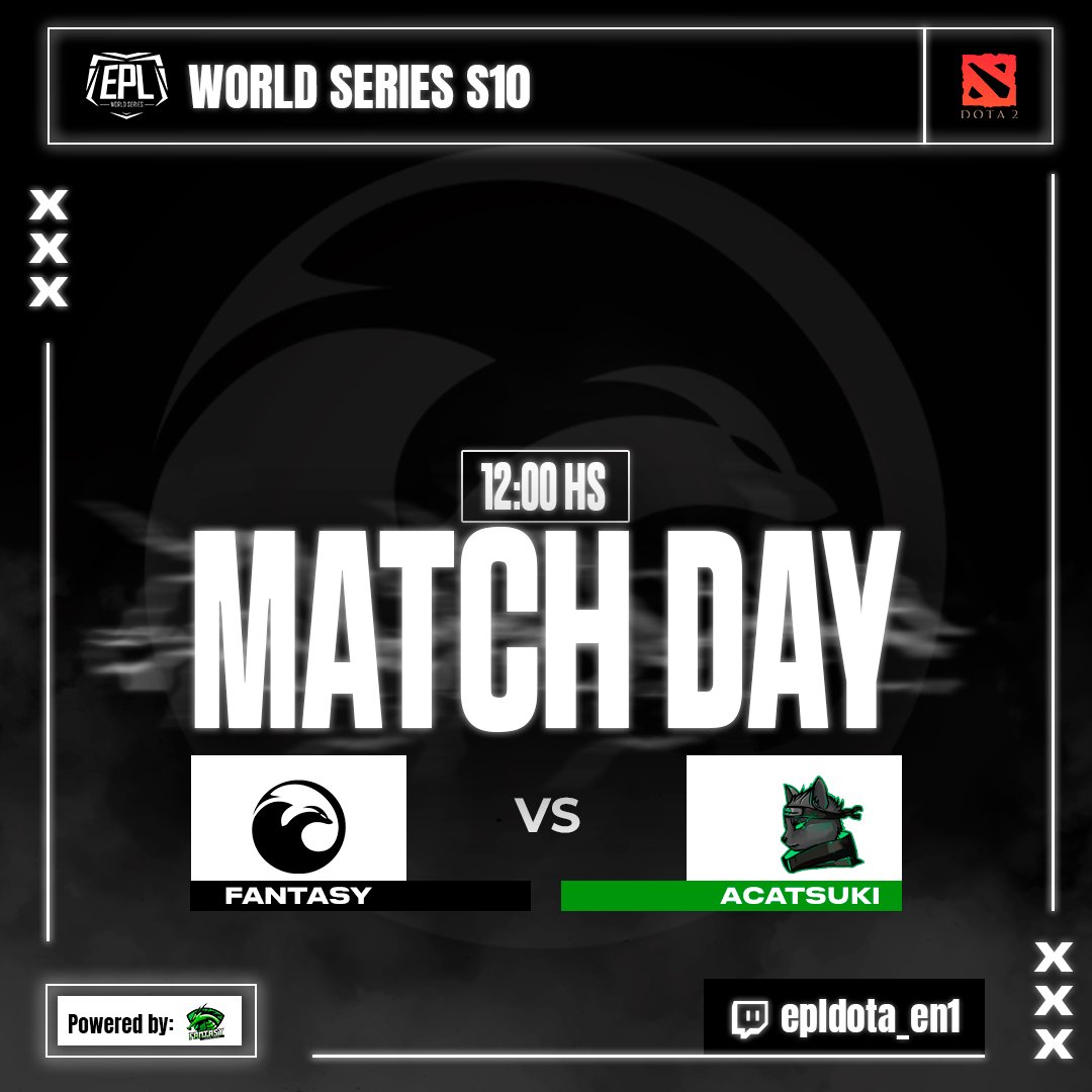 Iniciamos la semana recargados de energía para jugar una fecha más de #EPL 

Acompáñanos en breve por el canal de twitch.tv/epldota_en1🟣

▪️Powered by: Fantasy Gaming Center 

VS. #Acatsuki 🥷🏻🐱

#gofantasy #dota2