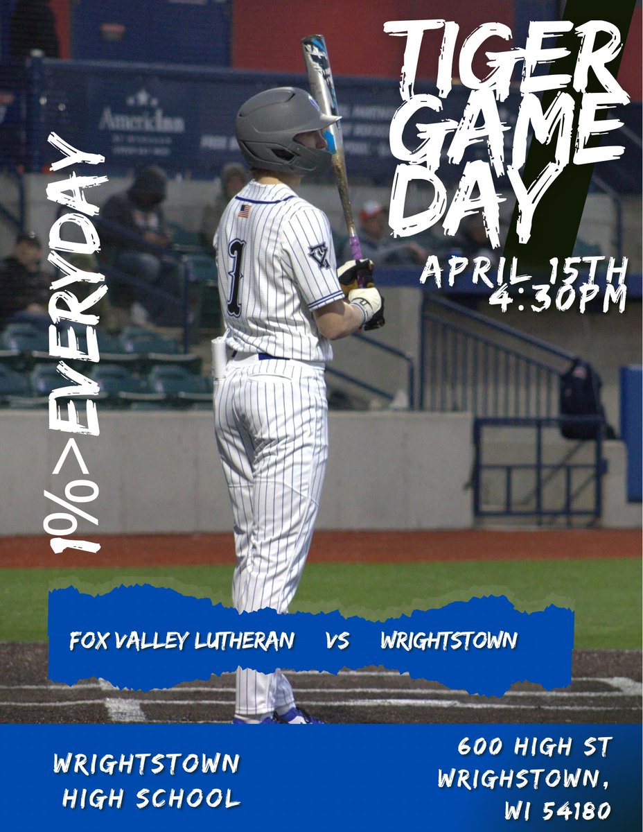 GAMEDAY!! Varsity and JV1 host FVL tonight, first pitch at 4:30! It's going to be a great afternoon to come out and cheer on the Tigers!