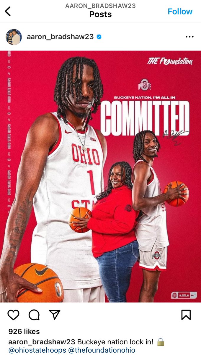 Per his Instagram, Kentucky transfer Aaron Bradshaw is going to @OhioStateHoops. In 2023-24, he averaged 4.9 points and 3.3 rebounds, while shooting 57.6% from the field.