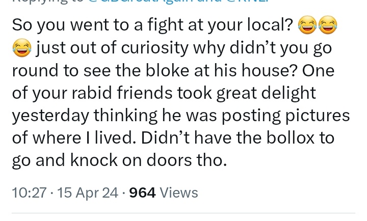 Why didn't I go round? To one of two addresses about 3 hours away to see someone who wouldn't show me what they looked like? Yeah, that's a hard question Einstein. I more interested in the 'where I live' bit of your tweet 'Mark'. @MarkChaloner9