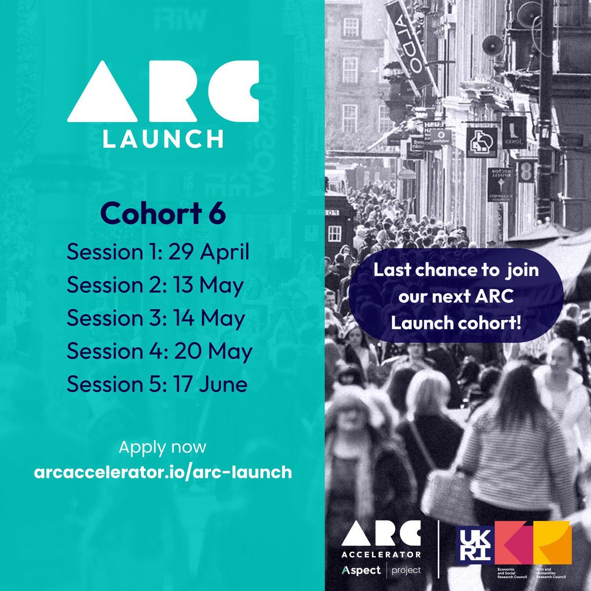 🎟️Limited spaces remaining on our next ARC Launch cohort, starting 29 April! Join a group of like-minded researchers and gain key entrepreneurial skills, start testing your ideas and explore different business models. Apply to our free workshop series: arcaccelerator.io/arc-launch/