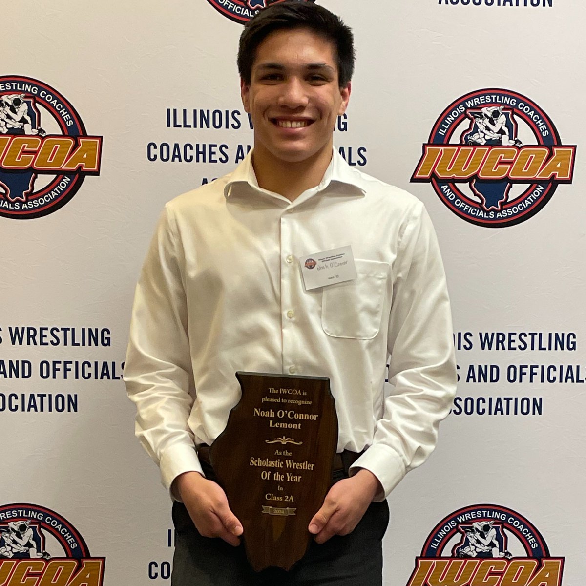Congrats to @LemontWrestling senior Noah O'Connor, who is one of two recipients of the 2024 Class 2A Scholar Wrestler of the Year Award by the Illinois Wrestling Coaches & Officials Association! He is the first in program history to earn this honor from the @IWCOA! #WeAreLemont
