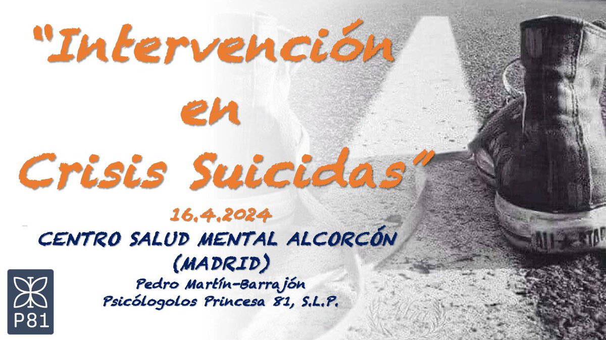 Mañana, nueva jornada de formación de @psicoprincesa81 en Centro Salud Mental Alcorcón: “Intervención en Crisis Suicidas”. Encantado de compartir con profesionales de esta talla.