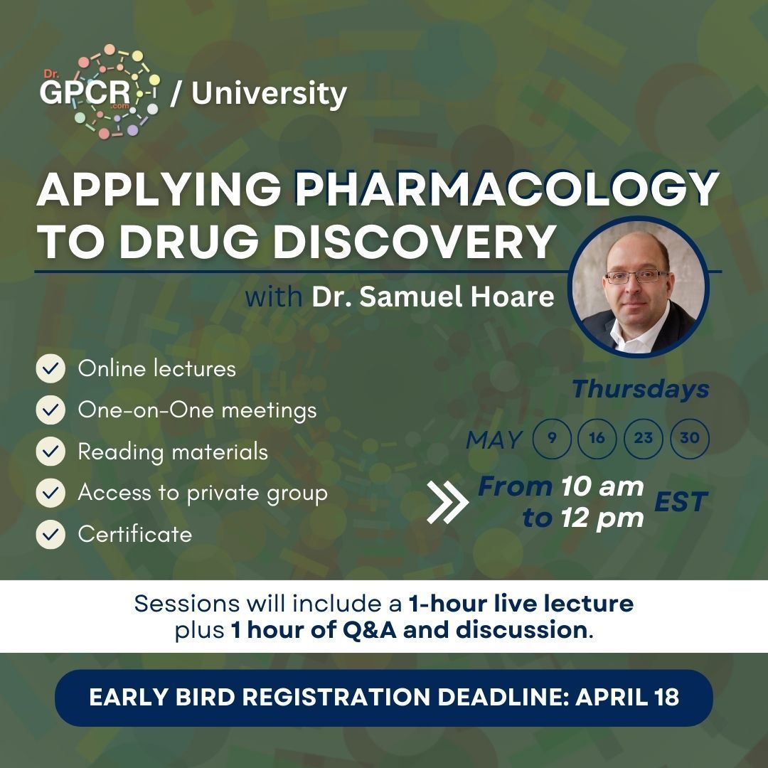 Come and learn “Advanced Data Analysis for GPCR Pharmacology” with @Pharmechanic The next Dr.GPCR University hands-on workshop is just around the corner. ❇️Early bird registration ends in 3 days! ➡️Go to bit.ly/440TzCv to register #gpcr #drgpcr