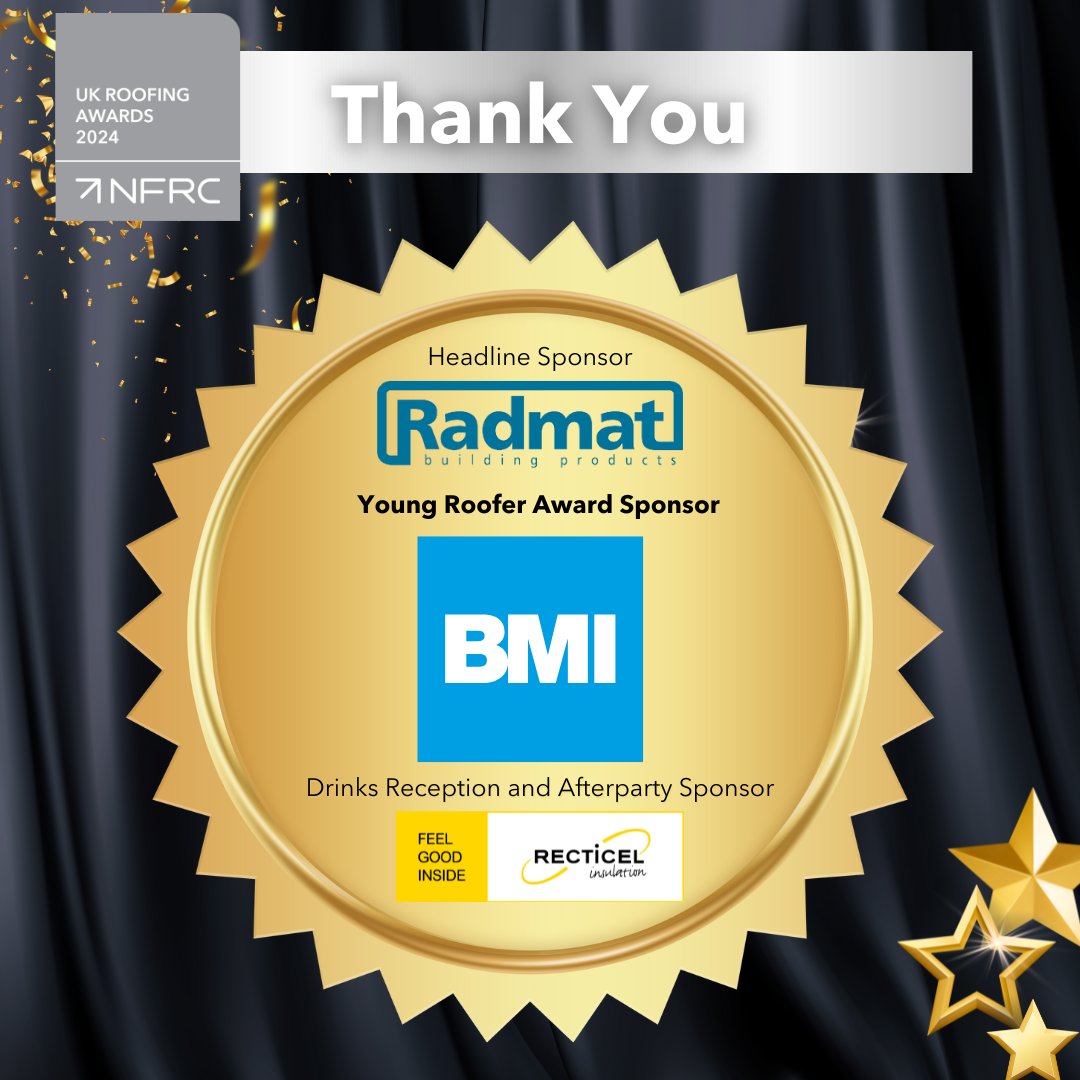 🌟 Thanks again to @BMIUKandIreland for sponsoring the Young Roofer of the Year award at the UK Roofing Awards Who do you want to see take home the trophy? Let us know! #RoofingAwards #RA2024