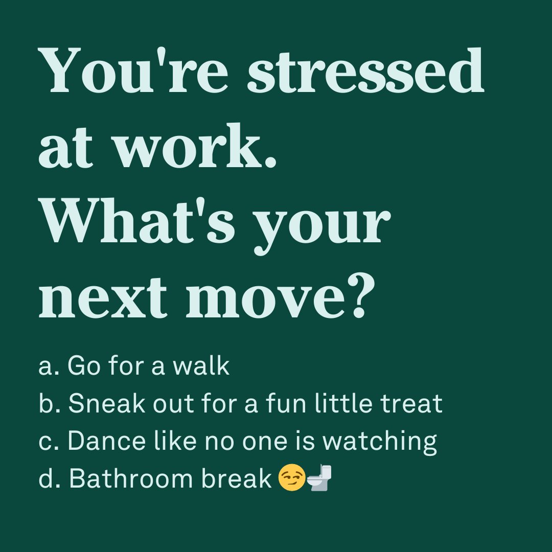We've all snuck out for a fun little treat, right?? 🤫

How are you managing your stress at work? Let us know!

#GetWeave #HappyPractice #UnstressYourOffice