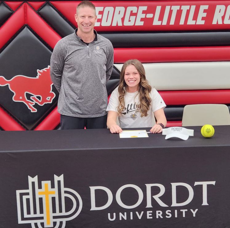 Kami Gerken, a GLR senior, has signed her letter of intent to play softball for Dordt University