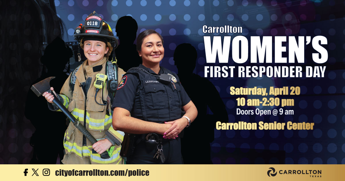 Don't miss: Carrollton Women's First Responder Day this Sat., April 20. Experience a 911 emergency call for service demonstration, discover the opportunities & roles within @CarrolltonTXPD, Fire Rescue, @NTECC911, & more. Open to women 17 & older. Details: cityofcarrollton.com/Home/Component…