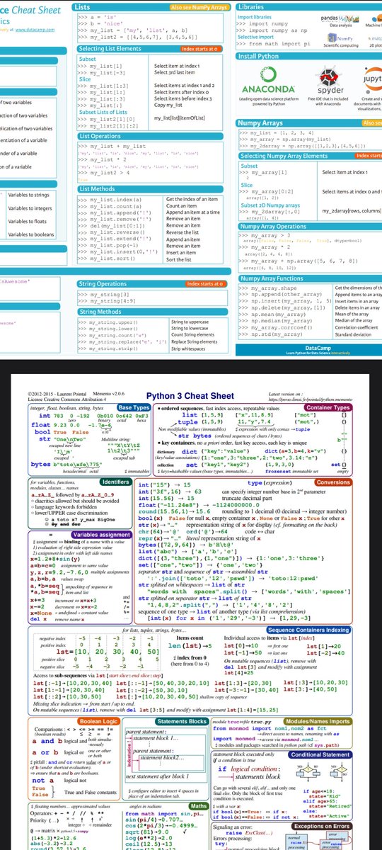 🐍 Elevate Your Python Skills with This Ultimate Cheat Sheet Saga! 🐍 Save it for Later! Master Python Basics to Advance How to snag the PDF: Follow me (So I can DM you) Like and Retweet this Post Comment 'UnlockPython' for the PDF #Python #PythonCheatSheet