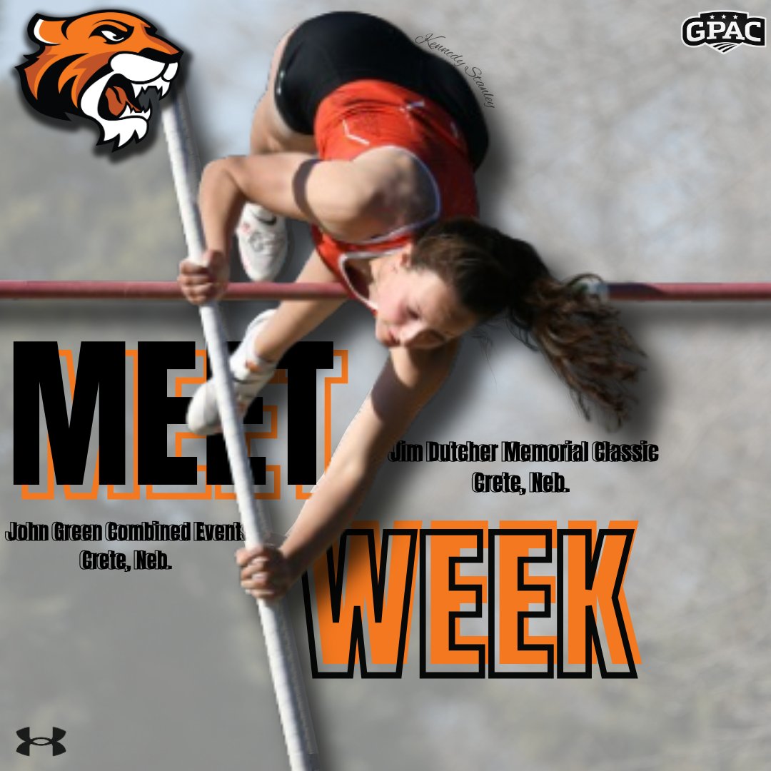 MEET WEEK

📍 John Green Combined Events|Crete, Neb.
⏰: Thru. Events - 2:00 p.m.|Fri. Events- 10:00 am
⏰: Fri. Running Events - 5:00 p.m.|Fri. Field Events- 2:00 p.m
📍 Jim Dutcher Memorial Classic|Crete, Neb.
⏰: Sat. Field Events - 11:00 a.m.|Sat. Running Events - 1:00 p.m