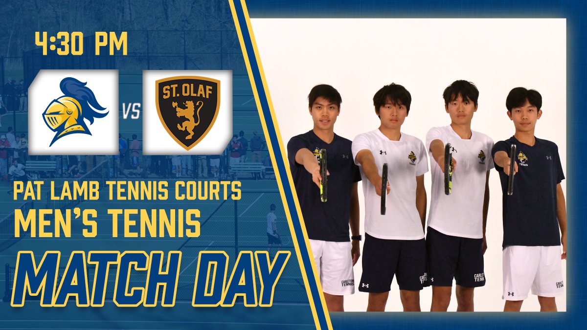 Bragging rights will be on the line as Carleton Men's Tennis hosts cross-town rival St. Olaf College for a 4:30 p.m. match at the Pat Lamb Tennis Courts. Live Scoring: ioncourt.com/ties/661d3108d… #d3tennis