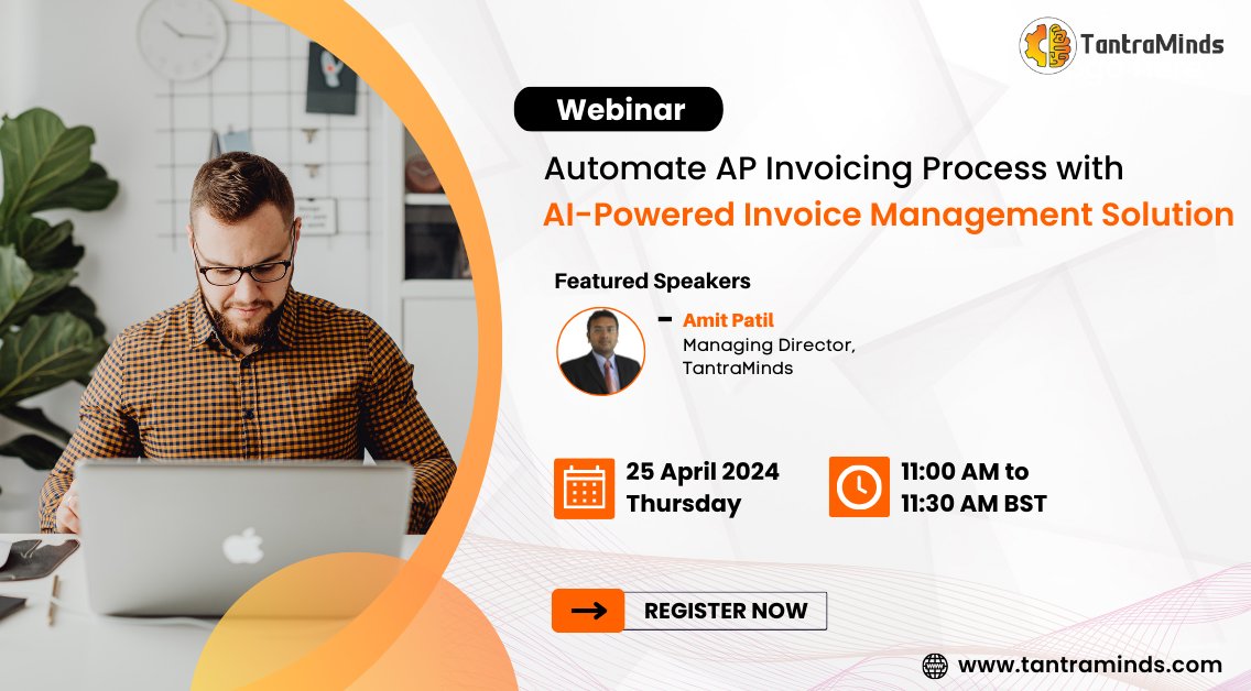 Are you tired of manual invoice processing?

Do you want to streamline your #AccountsPayable (AP) operations?

Join our upcoming #webinar on AI-Powered Invoice Management Solution.

Register Now - us06web.zoom.us/webinar/regist…

#invoiceautomation #invoiceprocessing #TantraMinds #AI