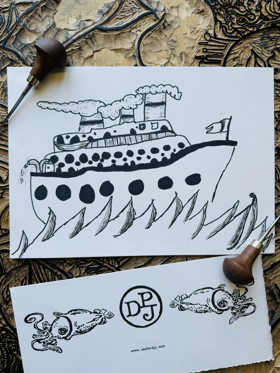 CONCOURS Dessine-moi un bateau, Cannelle, 10 ANS, #Béziers📍 
Pour voter, partagez ! Les like n’entrent pas en compte. 
C’est à vous de décider : le post le + partagé sera le gagnant et verra son dessin édité dans notre atelier de gravure 🧑‍🎨 
ATELIERDPJ.COM