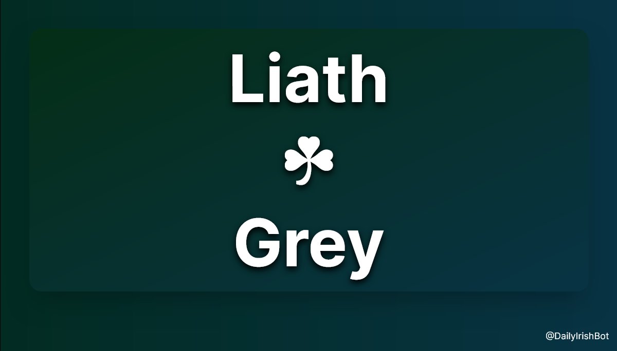 Colour of the Day

Gaeilge: Liath

English: Grey

#Gaeilge #100DaysofGaeilge #365DaysofGaeilge #Irish #IrishLanguage