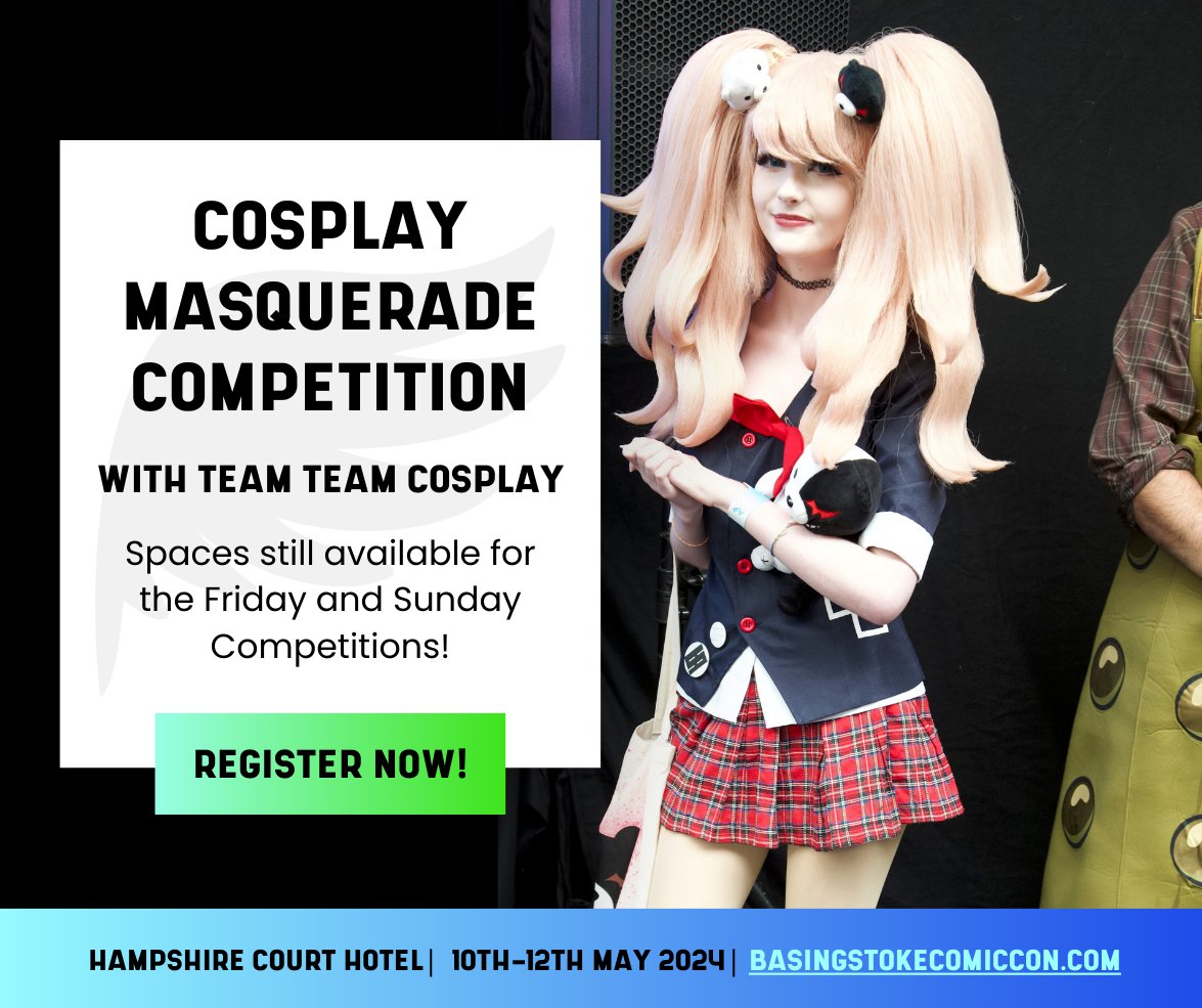 Hey Cosplay Crew! A few Friday and Sunday spaces remain for the @TeamTeamCosplay Competition! So, sign up and get ready to strut your stuff 🤩 Find out more and register here: bit.ly/3vdp1R1