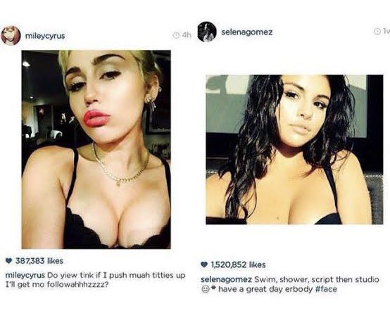 i miss when celebs would casually shade each other on instagram for no reason