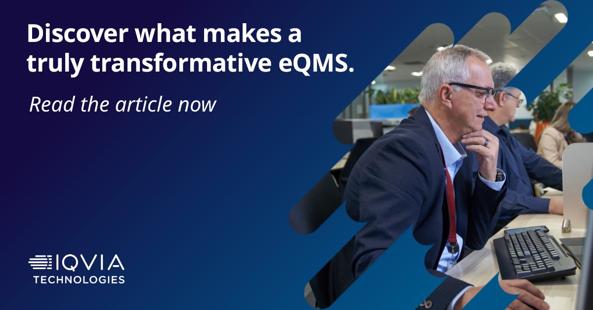 A proactive digital #qualitymanagement approach is now a crucial differentiator as legacy systems hinder progress. In this article, IQVIA’s Mike King explores accelerating commercial performance with #eQMS while ensuring safe patient care. Read now.
bit.ly/3Q2d6wH