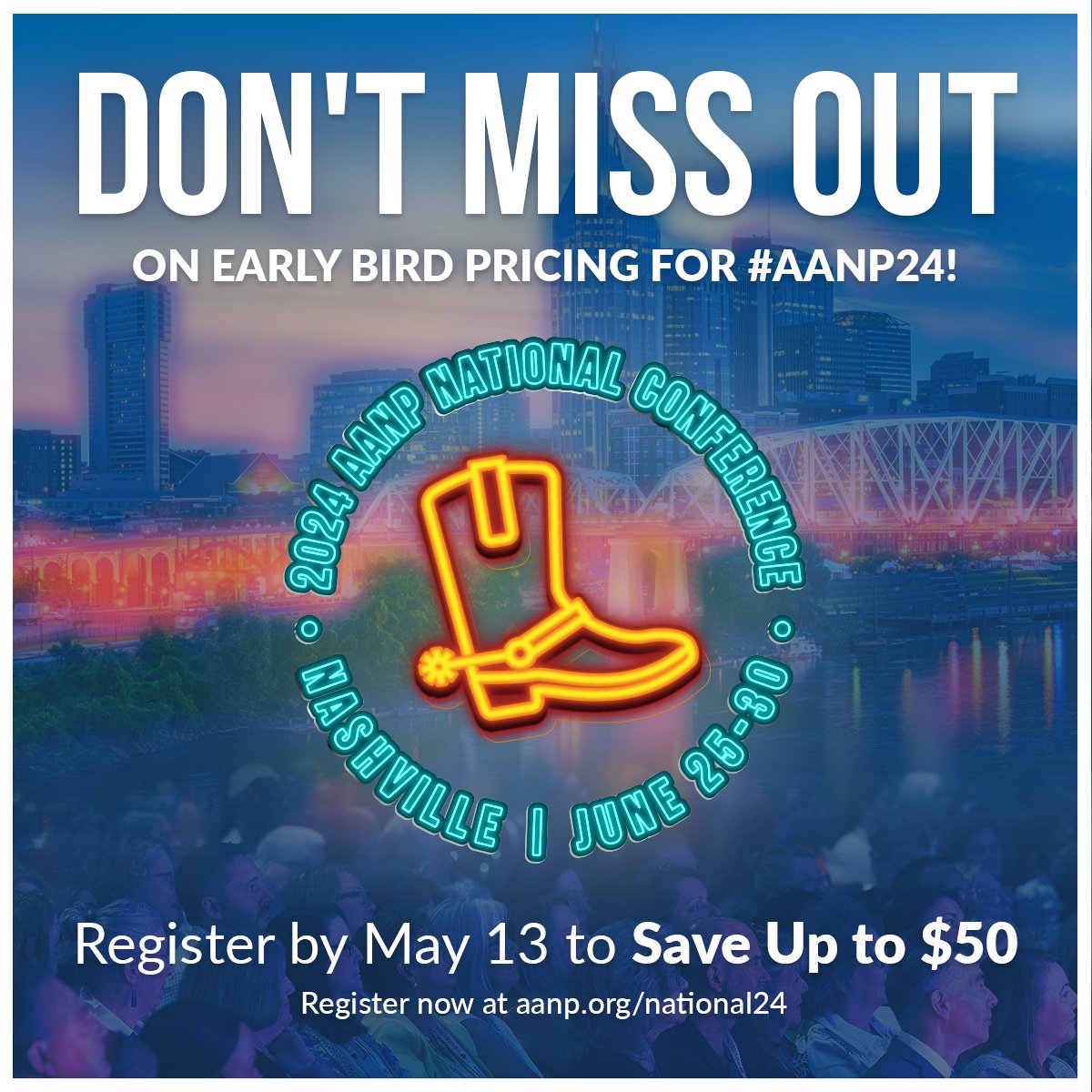 There is just one month left to secure your savings! Register for the 2024 AANP National Conference by May 13 and take advantage of early bird savings. Learn more: aanp.org/national24. #NPsLead