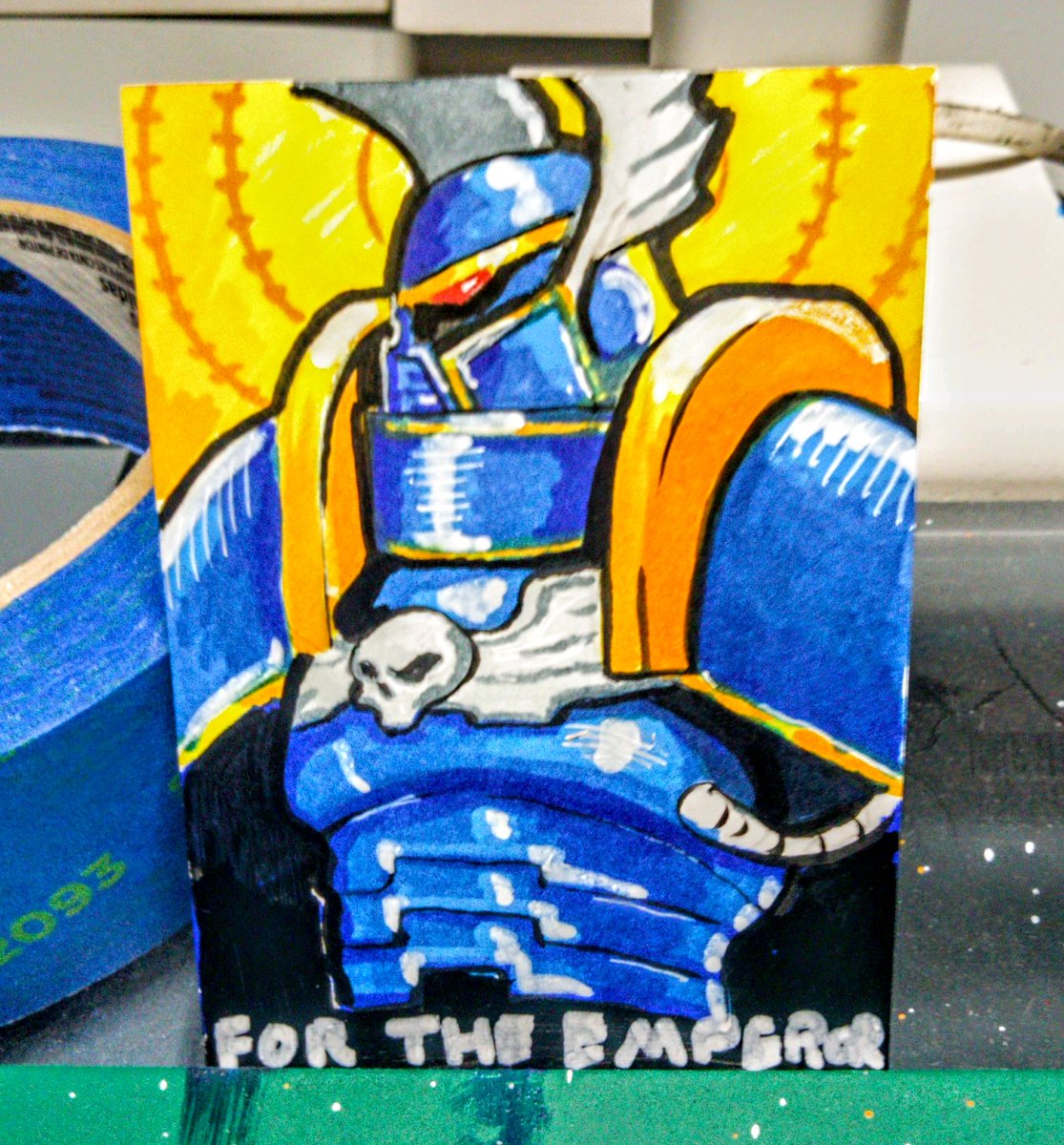 hkalenberg's tweet image. I have a pile of personal cards and since that is what I am currently working on I figured I would fill some out in between work. 
#illustration #line #artwork#sketch #sketchwork #line #linework
#sketchcard #warhammer40k