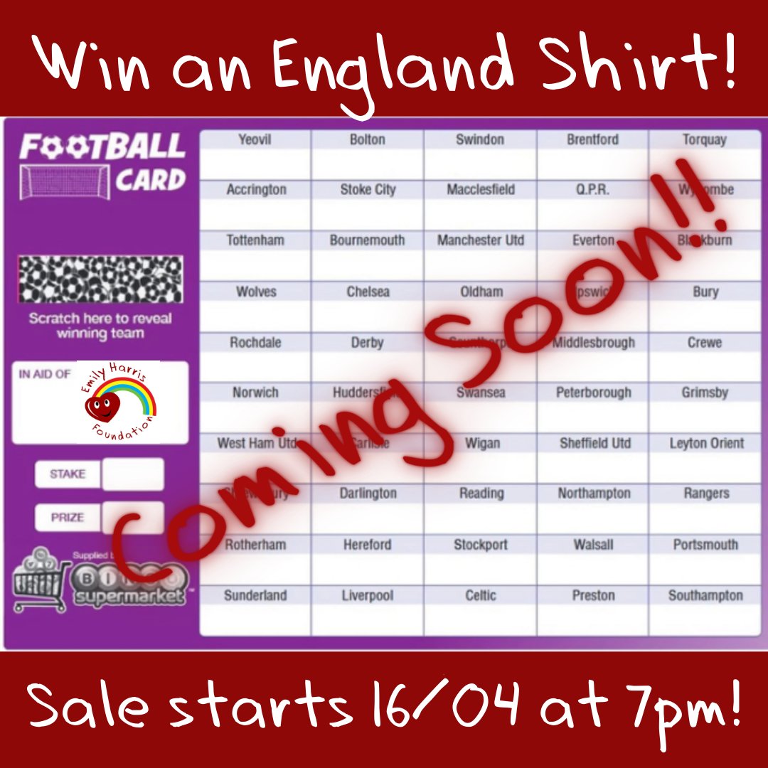 In order to be in with a chance of winning an England Shirt at our Curry Night on 28th April, we will be selling football squares for £5 each. We will open sales on 16th April at 7pm and payment can be made by bank transfer or through PayPal Giving - all details will be provided!