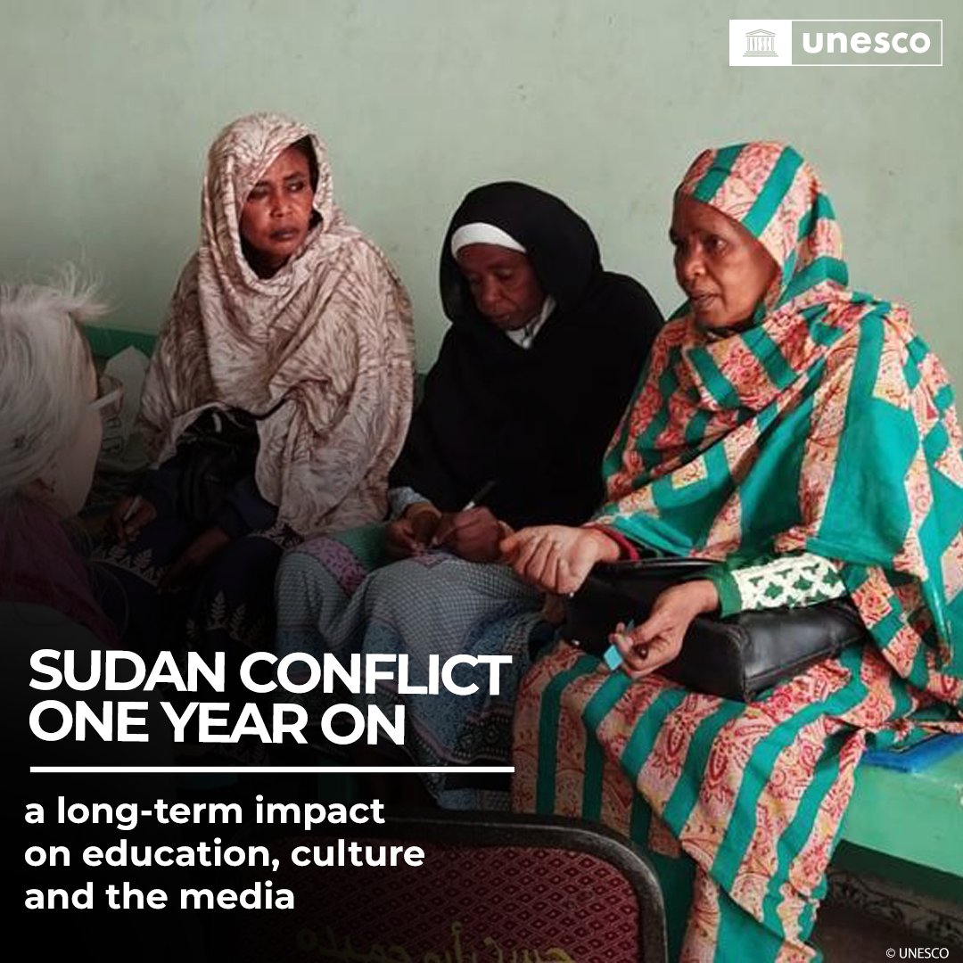 As we mark one year since the outbreak of the conflict, @UNESCO remains committed to supporting the people of #Sudan in the framework of its mandate for culture, education and information. Learn more about UNESCO's work: unes.co/0axsom