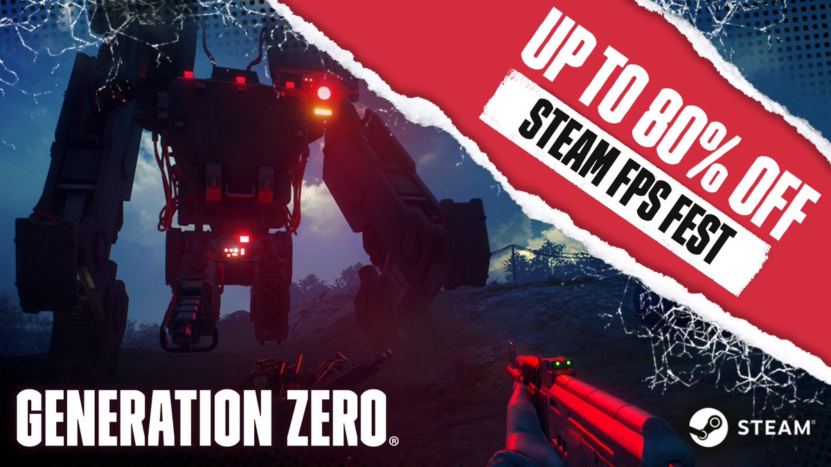 GenZeroGame's tweet photo. The Steam FPS Fest sale is now live!
Join the Resistance against an army of evil machines and prepare for a fight - at 80% off!
If you're looking ton stock up your arsenal, all DLC are up to 70% off as well.
Be part of the fight for survival:
https://t.co/pRHw5ZlnCZ https://t.co/ZOIP91WTvx