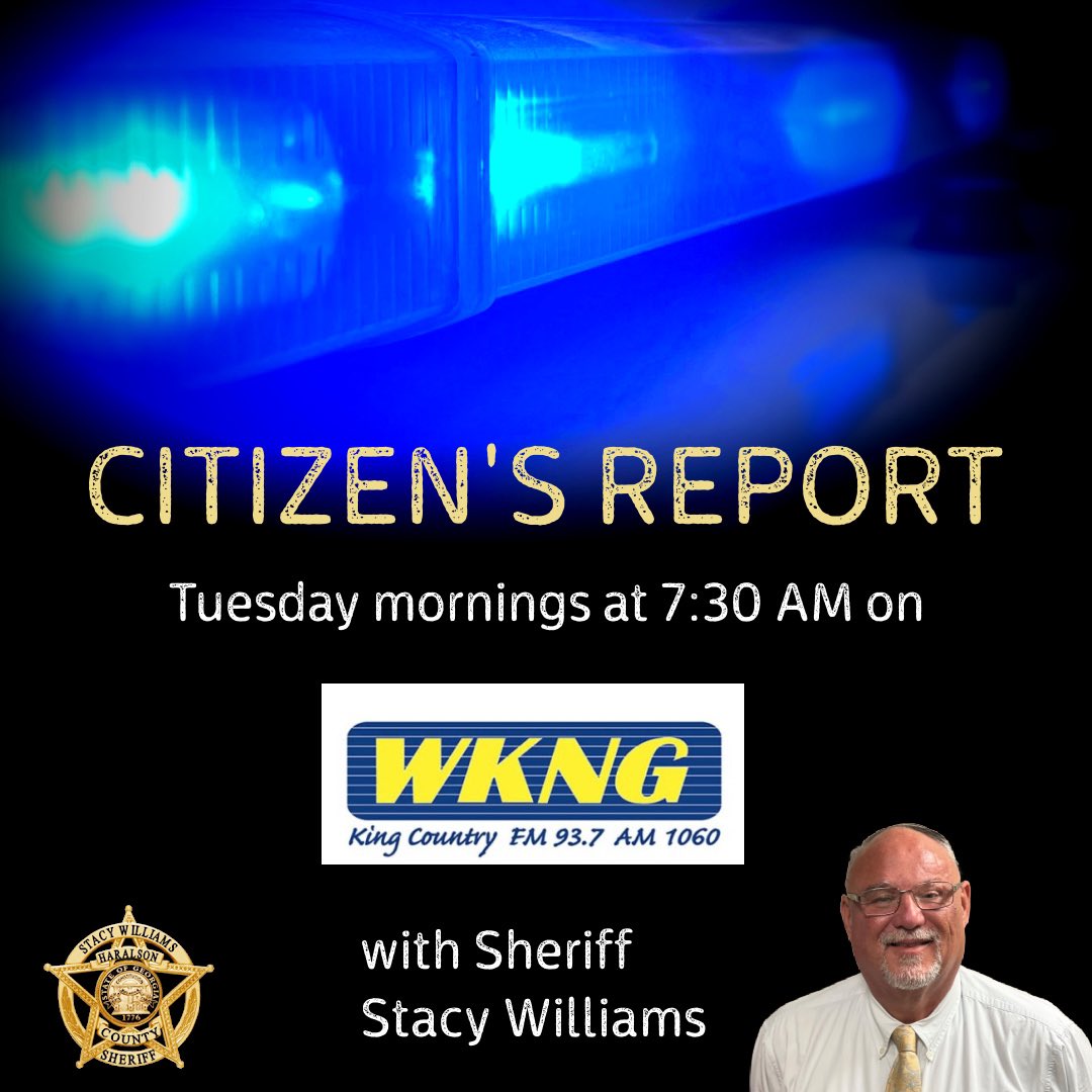 Just a reminder that you can join Sheriff Stacy Williams on WKNG King Country tomorrow morning at 7:30 AM for the Citizens Report. You can hear about current events at the Sheriff’s Office and more. #CitizensReport #SheriffWilliams #KingCountry #Community #HCSO
