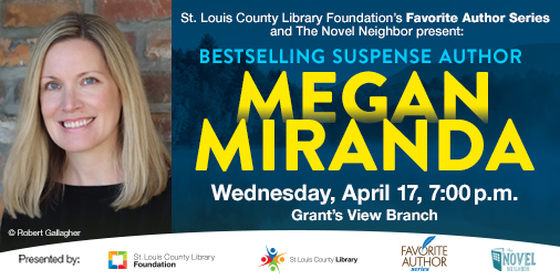 Bestselling suspense author @MeganLMiranda discusses her thrilling new novel “Daughter of Mine” on Wednesday night at the Grant's View Branch. slcl.org/authors @novelneighbor