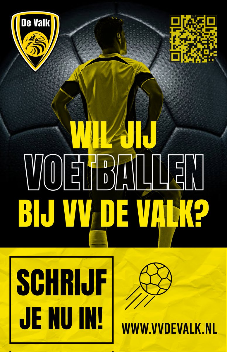 DeValk1909's tweet photo. Hou je van voetbal? Wil jij graag eens meetrainen? Geef je dan snel op ⚽ 💛🖤
Meer info via https://t.co/geDMFhllTr https://t.co/oYef2DQyMj